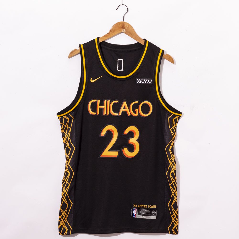 Men Chicago Bulls #23 Jordan Black Game Nike 2021 NBA Jersey1